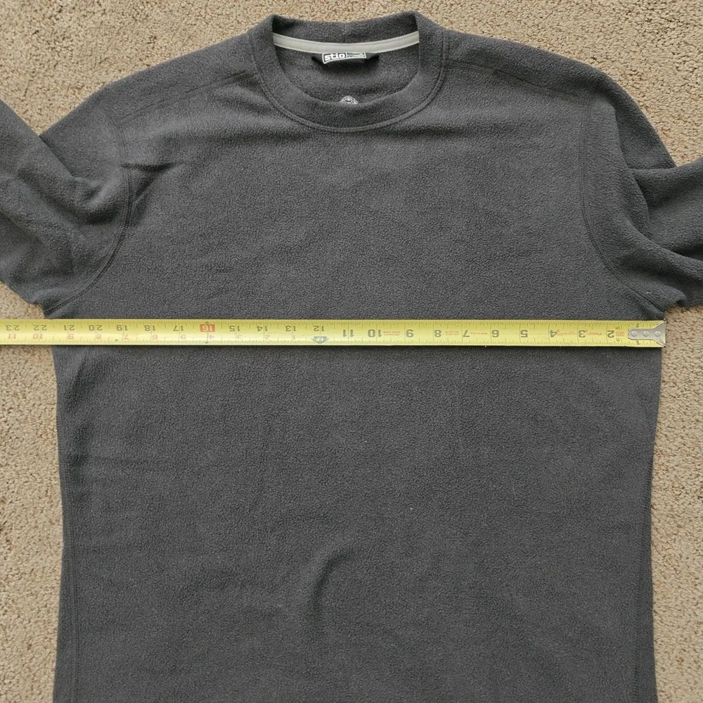 Stio Mens Fleece Crewneck Pullover Sweater Charcoal Gray Size Medium M